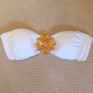 Victorias Secret Embellished White Bikini Top